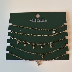 Wild Fable Gold-Tone Charm Necklace Set